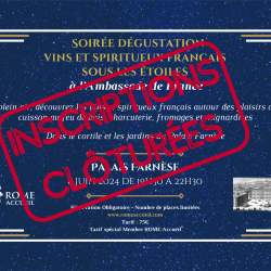 Soirée Dégustation Vins et Spiritueux Français sous les étoiles à l'Ambassade de France