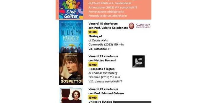 Films de novembre à l'Institut français
