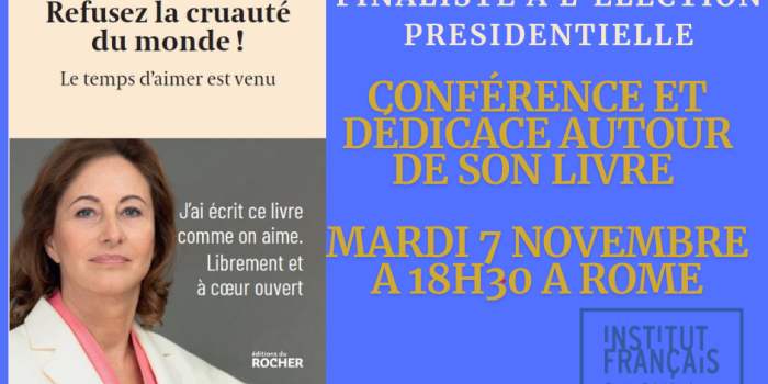 Conférence autour du livre de Ségolène Royal :"Refusez la cruauté du monde"