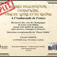 Soirée Dégustation de Champagne, Vins de Loire et du Rhône à l'Ambassade de France