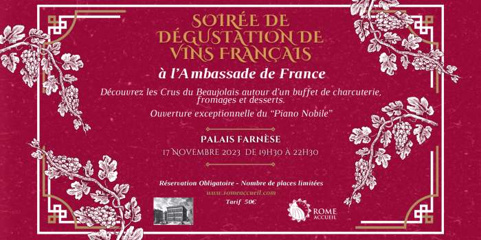 Soirée Dégustation de Vins Français à l'Ambassade de France