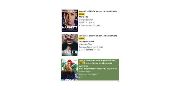 Cinéma français à l'IFCSL - Programme de Février 2025